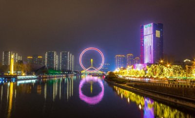 天津之眼是天津的地标之一,直径为110米