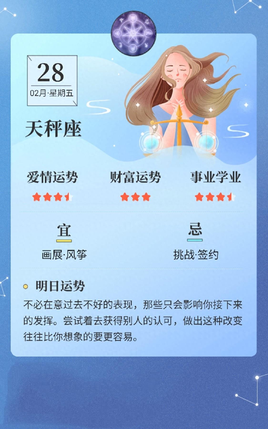 星座日历:2月28日,十二星座爱情、金钱、事业学业运势分析