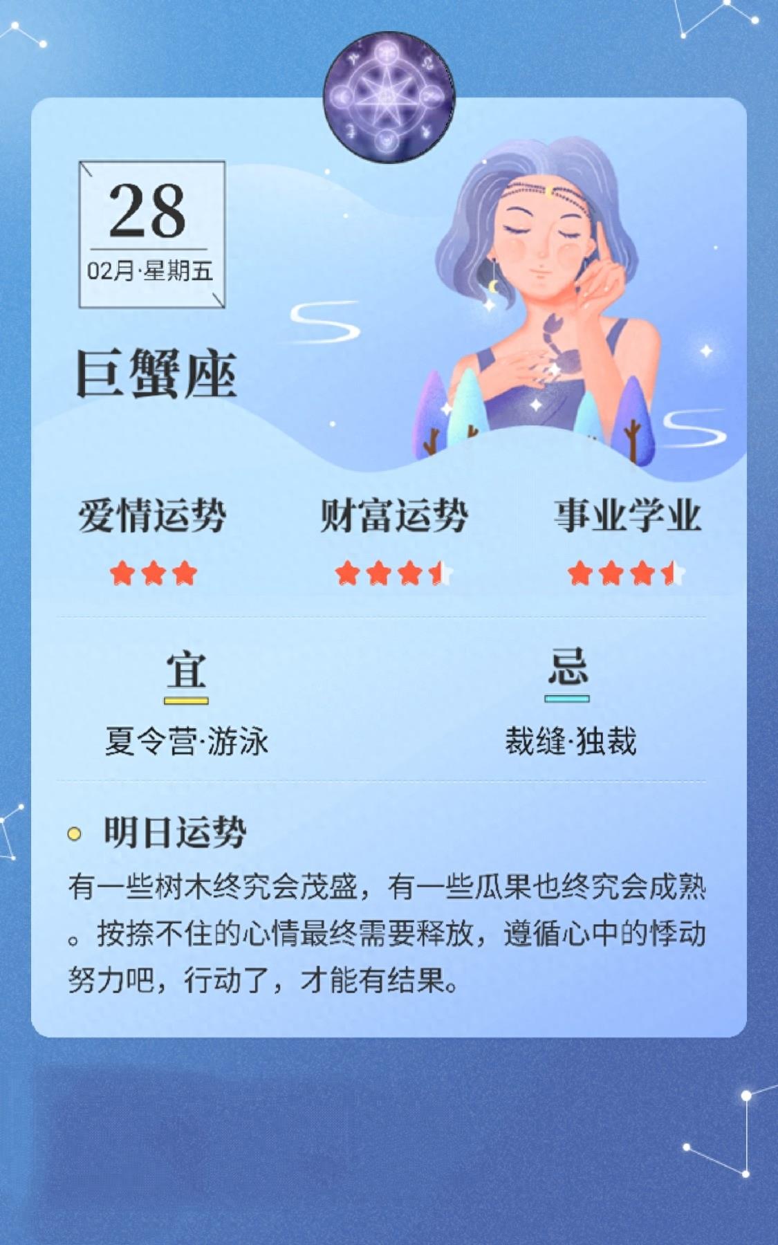星座日历:2月28日,十二星座爱情、金钱、事业学业运势分析