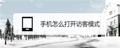 ​手机访客模式什么意思