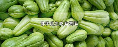 生吃佛手瓜有毒吗 食用佛手瓜的禁忌有哪些