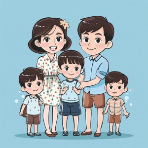 ​亲子头像 | 绝美亲子全家福头像，一家五口温馨上线