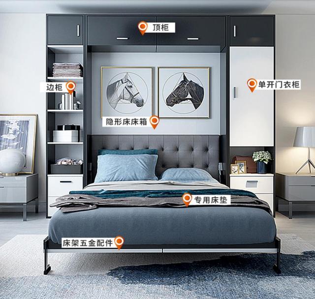 小房间隐形床设计效果图(六款颜值隐形床)(37)