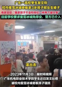 ​央媒锐评：校内蜜雪冰城老板3岁孩子骚扰她人！掀女生裙子事件！