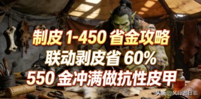 ​时光服制皮 1-450 省金攻略：联动剥皮省 60%，550 金冲满做抗性皮甲