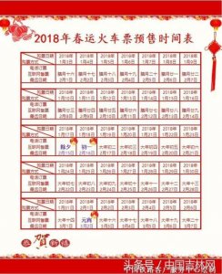​2018年春运火车票预售时间表出炉 1月17日可以购买除夕火车票了